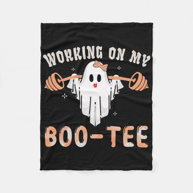 Cobertor De Velo Trabalhando No Meu Bootee Ghost Gym Spooky Engraça (Frente)
