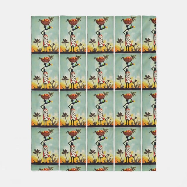 Cobertor De Velo Trabalho de arte africano em representação de uma  (Frente)