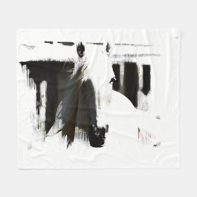 Cobertor De Velo Trabalho de arte de Leão Branco (Frente (Horizontal))