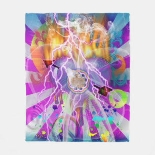 Cobertor De Velo Trabalho de arte surreal de design único com lobo