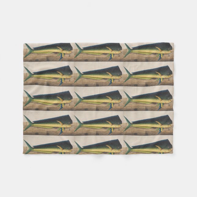 Cobertor De Velo Trabalhos de arte dos peixes de Mahi-Mahi (Frente (Horizontal))