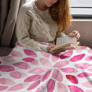 Cobertor De Velo Traços de pincel de aquarela - paleta rosa