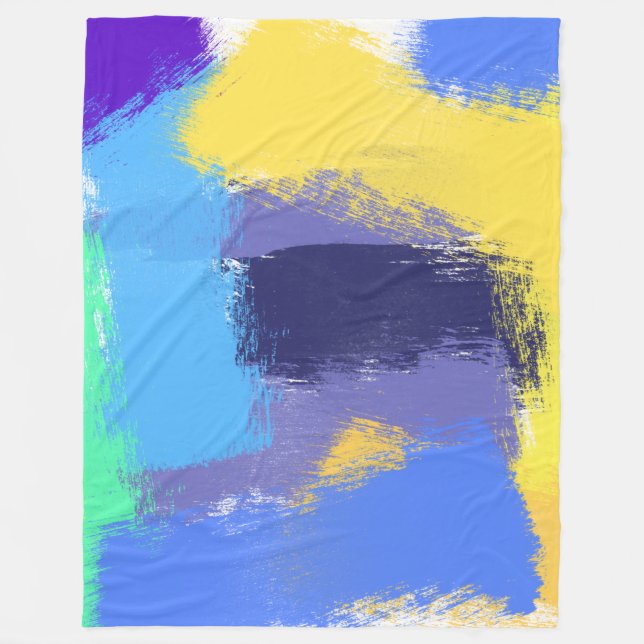 Cobertor De Velo Traços vívidos de pincel abstrato (Frente)