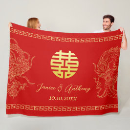 Cobertor De Velo Tradicional do dragão de casamento chinês vermelho