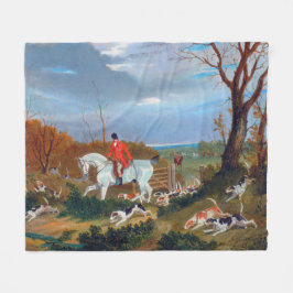Cobertor De Velo Tradicional Inglês Fox Hunt Sports Dog