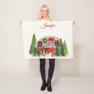 Cobertor De Velo Tráiler de Natal Camper Tema Outdoorsy