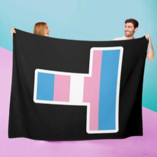 Cobertor De Velo Trans Pride Capital T Fleece Blanket