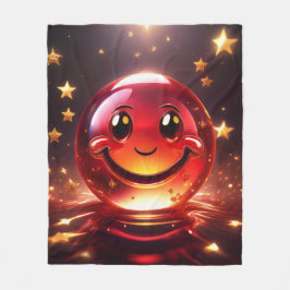 Cobertor De Velo Transparent Red Bubbly Face With Stars 