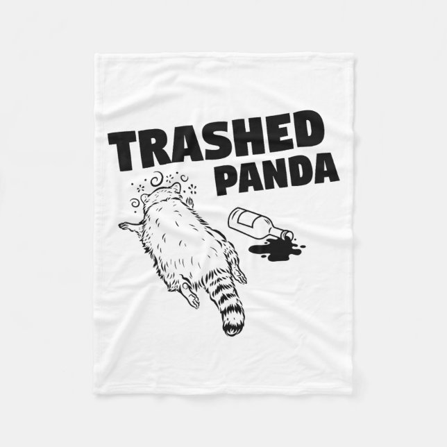 Cobertor De Velo Trash Panda Drunk Racoon Funny  (Frente)