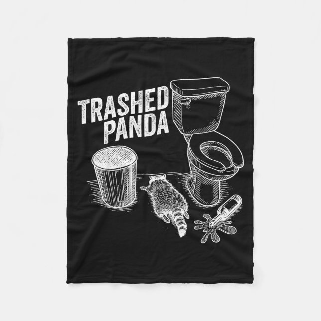 Cobertor De Velo Trashed Panda Funny Drunk Racoon  (Frente)