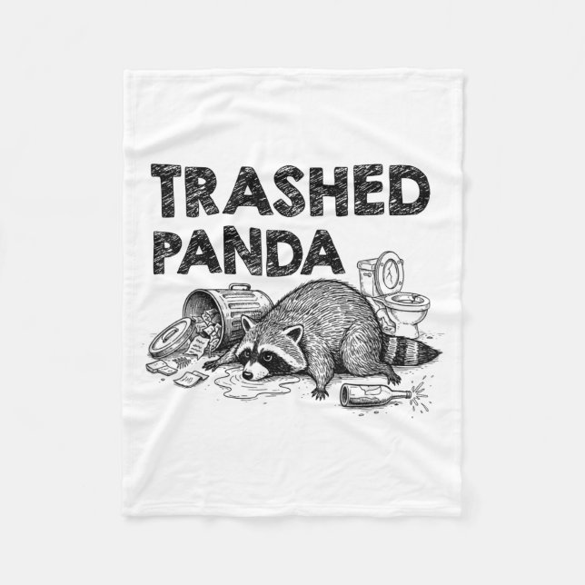 Cobertor De Velo Trashed Panda Funny Drunk Racoon Gets Drunk Meme F (Frente)