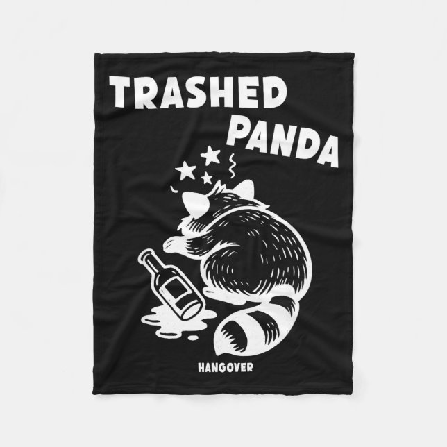 Cobertor De Velo Trashed Panda Hangover Social Media Crazy Drunk Ra (Frente)
