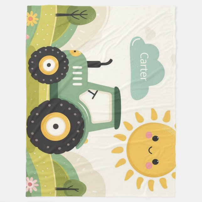 Cobertor De Velo Trator/fazenda personalizado, bonito (Frente)