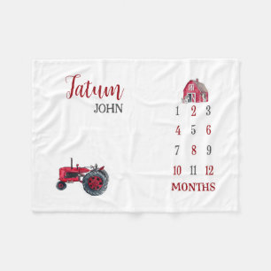 Cobertor De Velo Trator Milestone Blanket, Boy Milestone Blanket