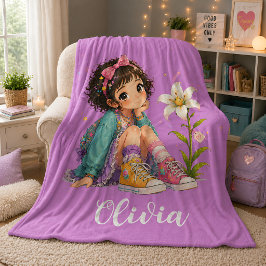 Cobertor De Velo Travesseiro Personalizado Com Nome De Menina Prese
