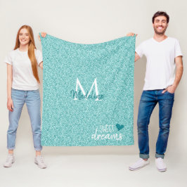 Cobertor De Velo Travesseiro Teal Heart Sweet Dreams