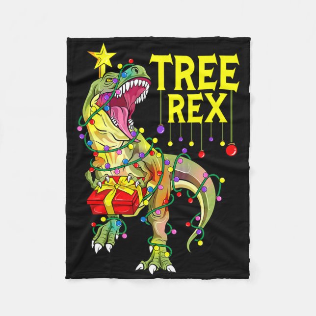 Cobertor De Velo Tree Rex! Paleontólogo Engraçado de Natal  (Frente)