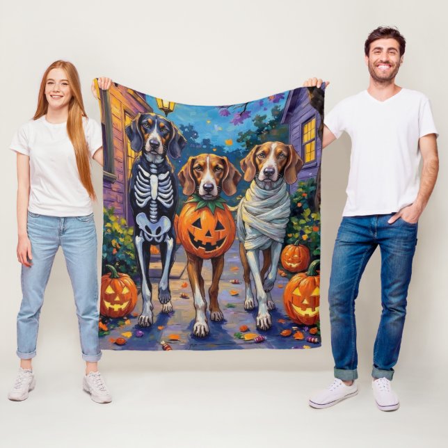 Cobertor De Velo Treeing Walker Coonhound em Fantasias de Halloween (In Situ)