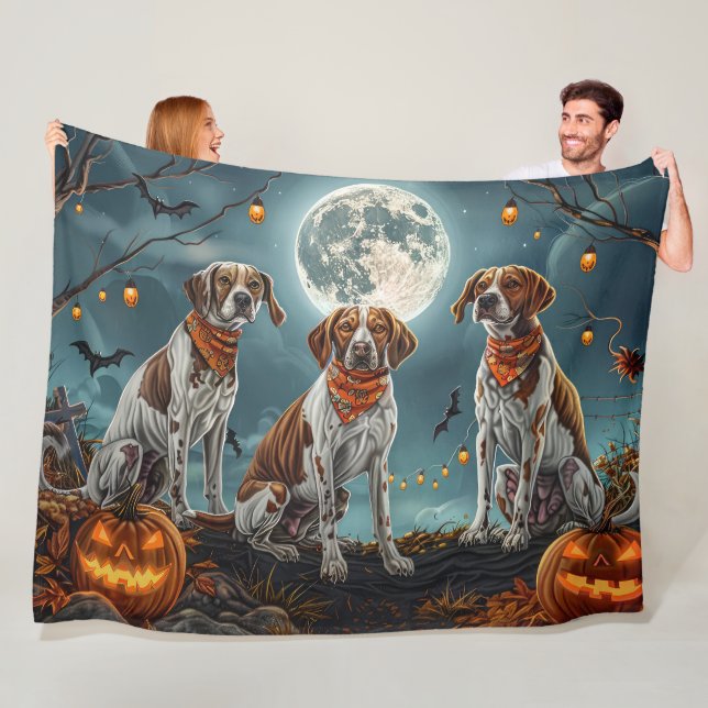 Cobertor De Velo Treeing Walker Halloween Assustador (In Situ)