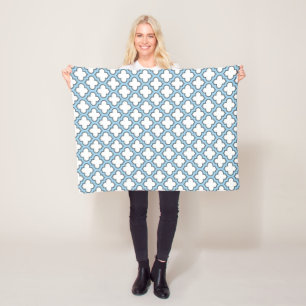 Cobertor De Velo Trellis branca e azul-bebê, lete, quatrefoil