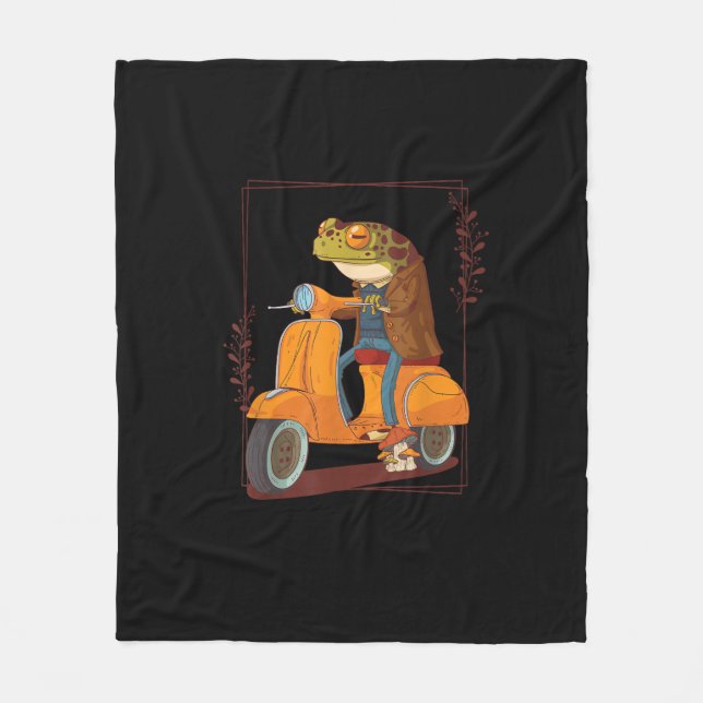 Cobertor De Velo Trem de sapo cogumelo academia Goblincore (Frente)