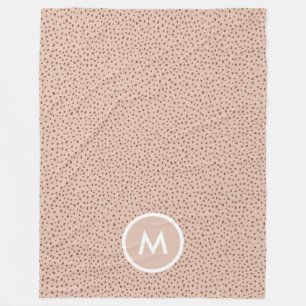 Cobertor De Velo Trendy Beige Monograma com Terracotta Boho Brown