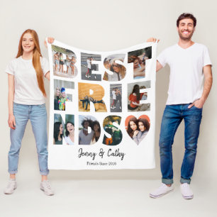 Cobertor De Velo Trendy Best Friends Heart Besties 12 Colagem de Fo