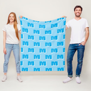Cobertor De Velo Trendy Blue Personalizado Inicial