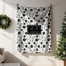 Cobertor De Velo Trendy Colors Custom Blanket Black White Botanical