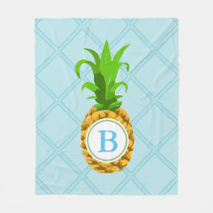 Cobertor De Velo Trendy Pineapple e Letra Inicial