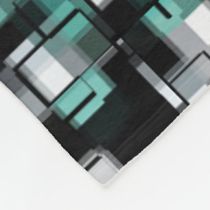 Cobertor De Velo Trendy Teal Green Black White Flancê Legal
