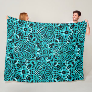 Cobertor De Velo Trendy Turquoise Teal Blue Hip Bohemian Bali Art