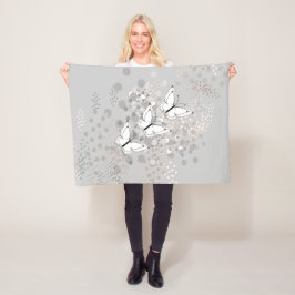 Cobertor De Velo Três Borboletas Brancas