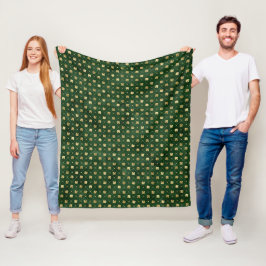 Cobertor De Velo Trevo de Quatro Folhas Irlandês Verde e Dourado El