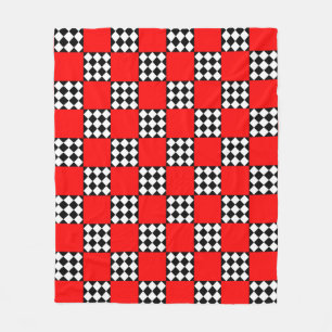 Cobertor De Velo Triângulo Geométrico Quadrado Preto Vermelho
