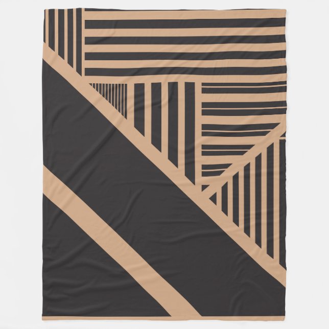 Cobertor De Velo Triângulo Stripes em Tom e Preto (Frente)