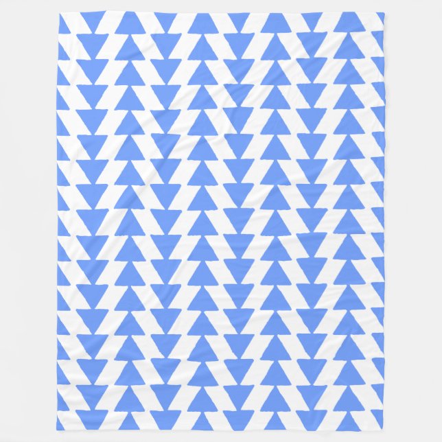 Cobertor De Velo Triângulos perspicazes - Azul-bebê e branco (Frente)
