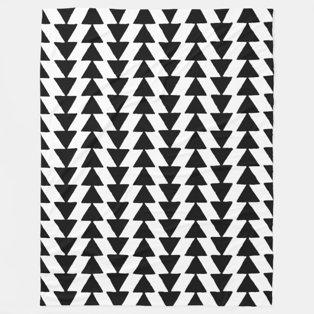Cobertor De Velo Triângulos Visuais - Preto e Branco (Frente)