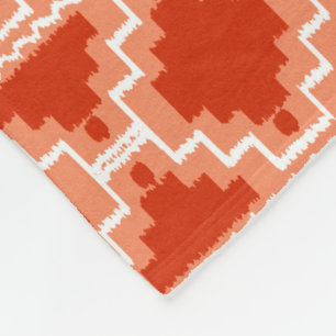 Cobertor De Velo Tribal asteca de Ikat - oxidação, laranja e branco