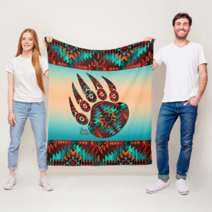 Cobertor De Velo Tribal Bear Fleece Blanket
