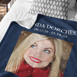 Cobertor De Velo Tributo Memorial de Foto Azul Estiloso