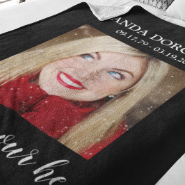 Cobertor De Velo Tributo Memorial de Foto Preta Elegante