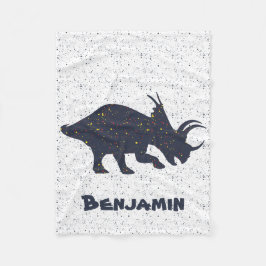 Cobertor De Velo Tricerátops Nome Personalizado Fleece Blanket, Peq