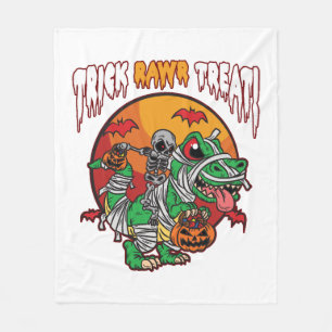 Cobertor De Velo Trick Rawr Treat Spooky Dinossauro do Halloween