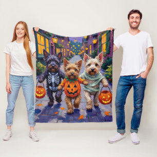 Cobertor De Velo Tricôes de Skye Terrier no Halloween