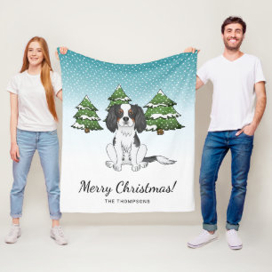 Cobertor De Velo Tricolor Cavalier King Charles Spaniel Em Inverno