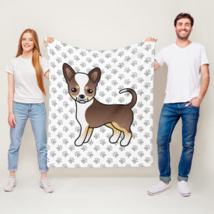Cobertor De Velo Tricolor Chocolate Casaco Suave Chihuahua & Paws