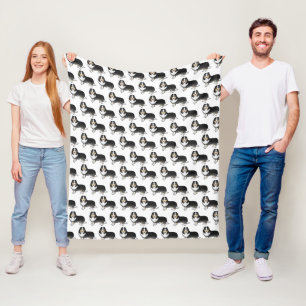 Cobertor De Velo Tricolor Shetland Sheepdog Cartoon Dog Patterno