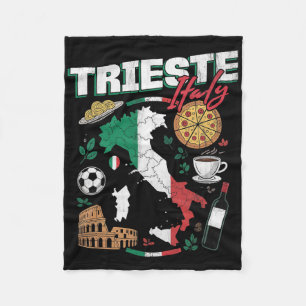 Cobertor De Velo Trieste Itália Italia Bandeira Italiana Mapa Lembr