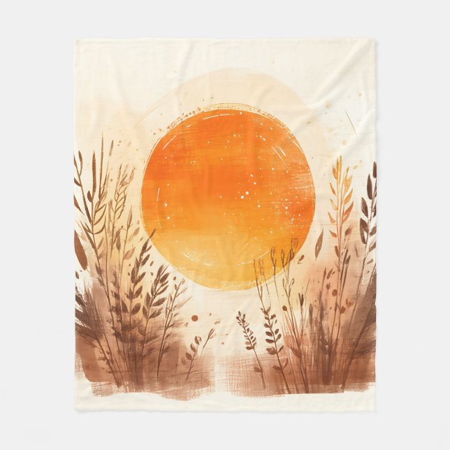 Cobertor De Velo Trigo Boho ao Pôr do Sol (Frente)